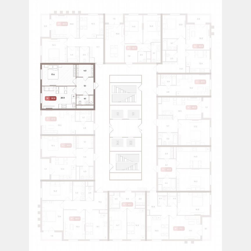 1-к. квартира, 50,8 м², 25/32 эт.