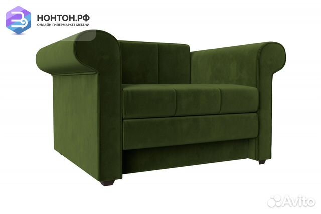 Кресло выкатное Берли микровельвет зеленый