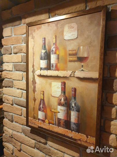 Картина маслом Винные бутылки