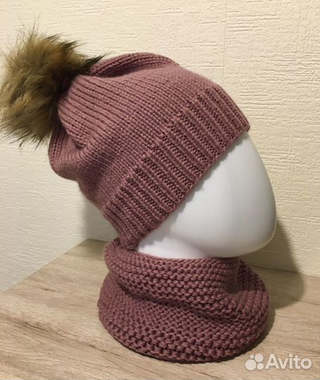 Детская шапка с помпоном, зимняя шапка