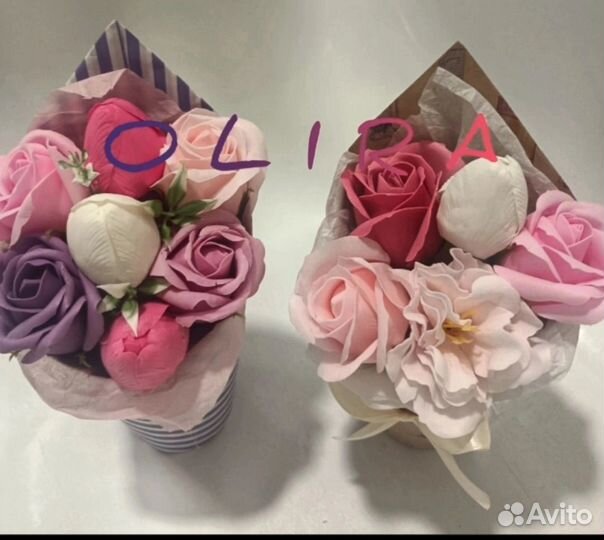 Мыло ручной работы,наборы из гипса,букеты