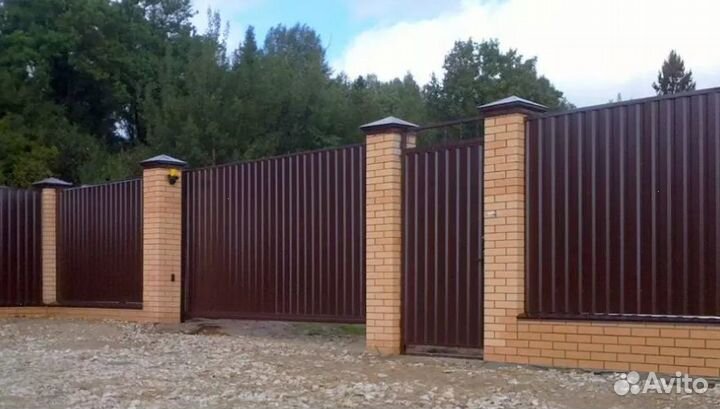 Забор из профнастила цена за метр работа по догово