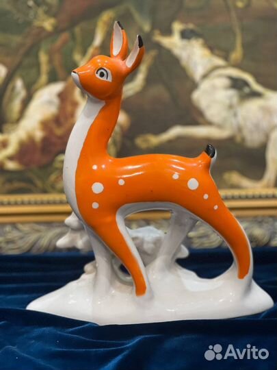 Олененок Городница фарфоровая статуэтка СССР лань