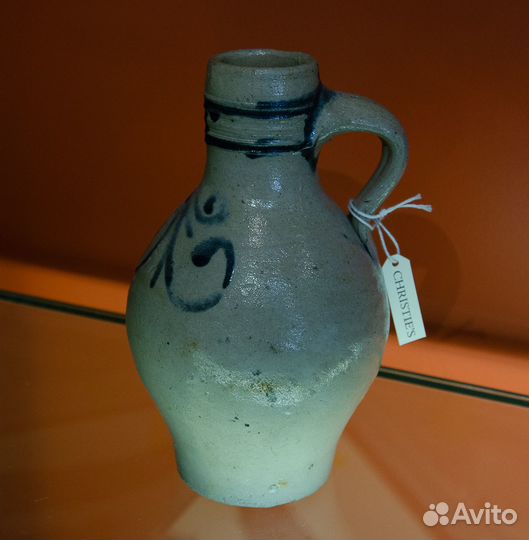 Антикварный керамический винный кувшин