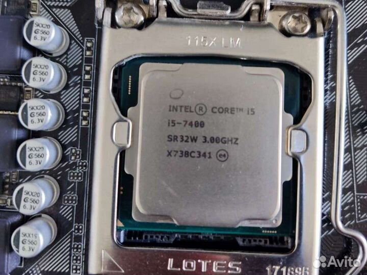 Материнская плата Asus H110M с процессором i5 7400