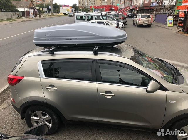 Автобокс Магнум 390 серый карбон на KIA Sportage