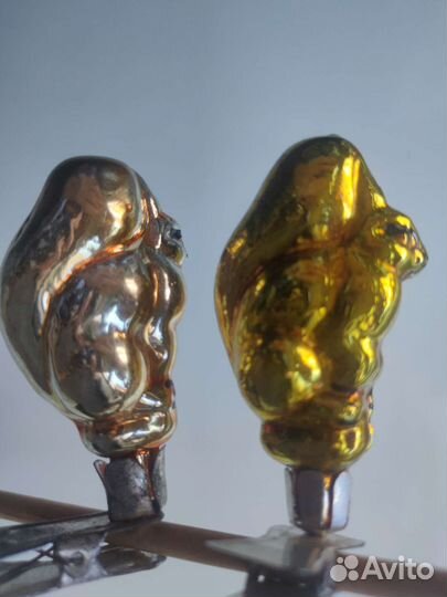 Елочные игрушки СССР на прищепке белка