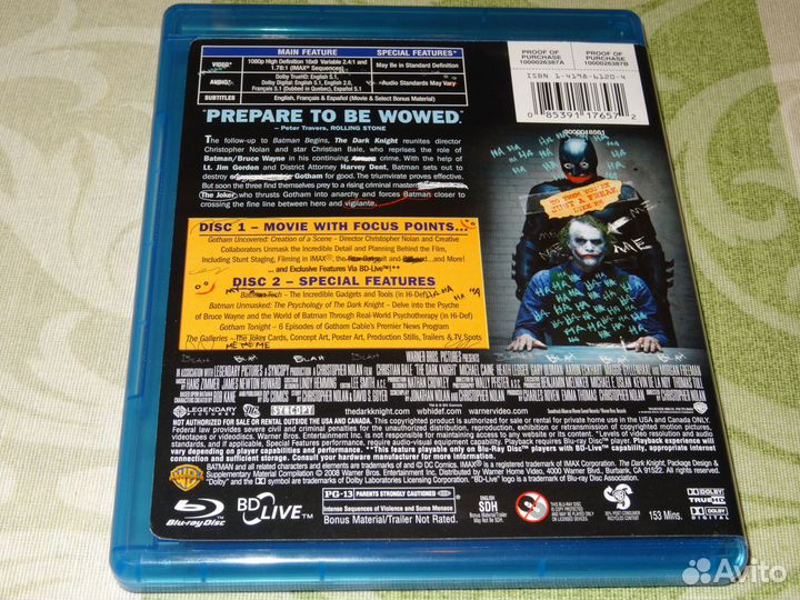 The Dark Knight 2008 Blu-Ray 2-Discs USA A без рус