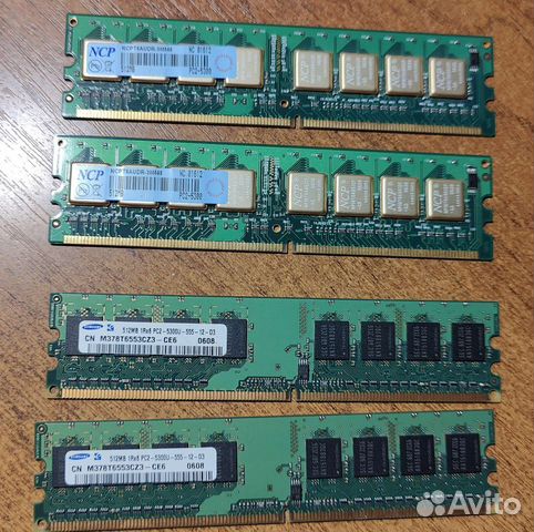 Оперативная память samsung, ncp ddr2 512 мб х 4 шт