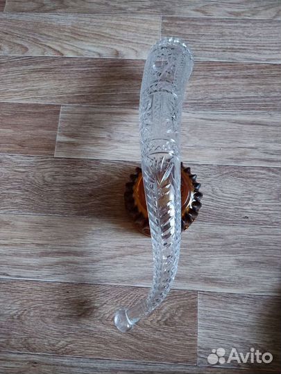 Ваза чешский хрусталь и хрустальный рог