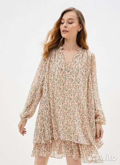 Платье шелковое 46