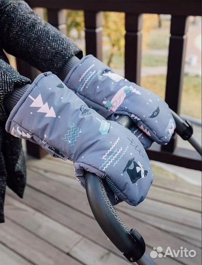 Зимний конверт-кокон и муфты-варежки для мамы