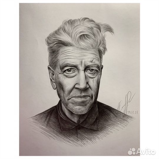 Портрет по фото карандашом/картина акрилом