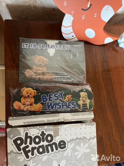 Фигурки ангел, фоторамка и часы детские