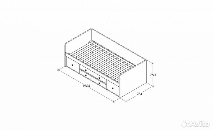 Кровать детская односпальная Кембридж