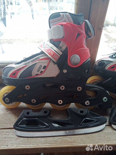 Коньки и ролики детские 2 в 1