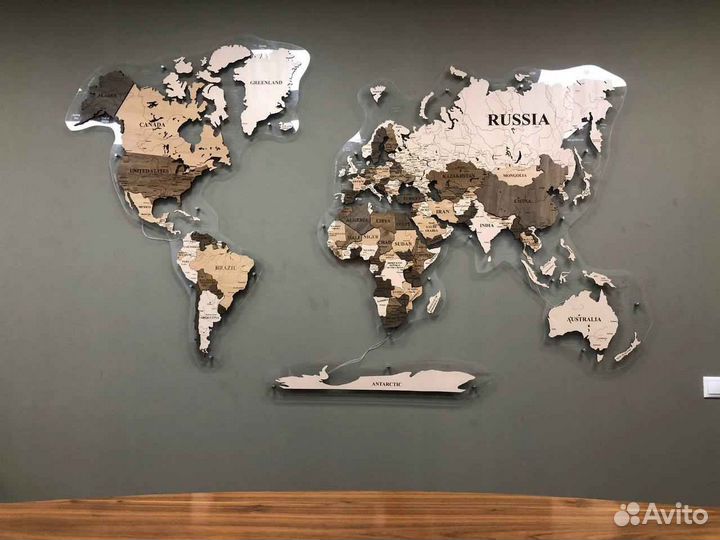 Деревянные карты мира