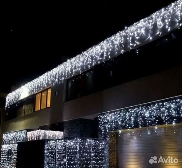 Украшение домов гирляндами