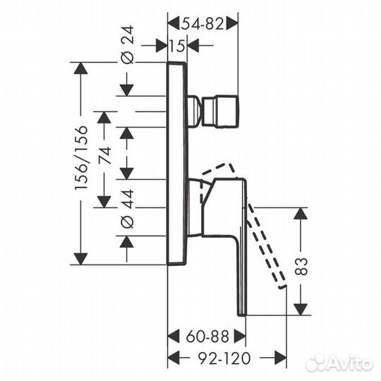 HG Vernis Shape Встраиваемый смеситель для ванны