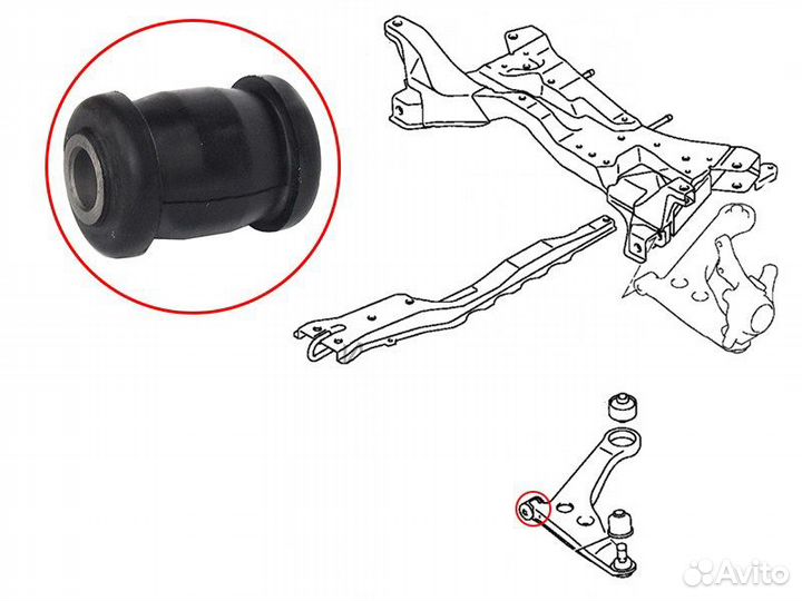 Сайлентблок переднего нижнего рычага передний mits
