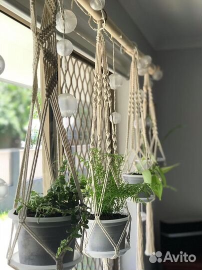 Подвесные кашпо макраме для растений