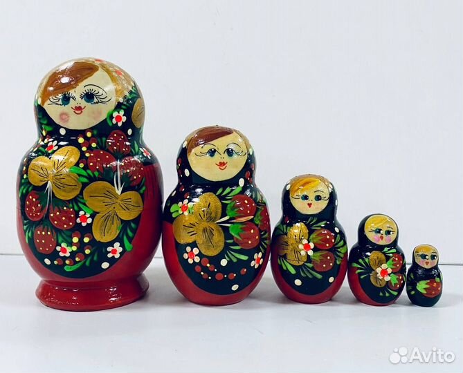 Матрешка 5 мест. Дерево, ручная роспись