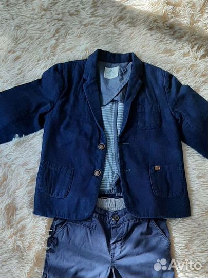 Пиджак и рубашка, для мальчика на 98