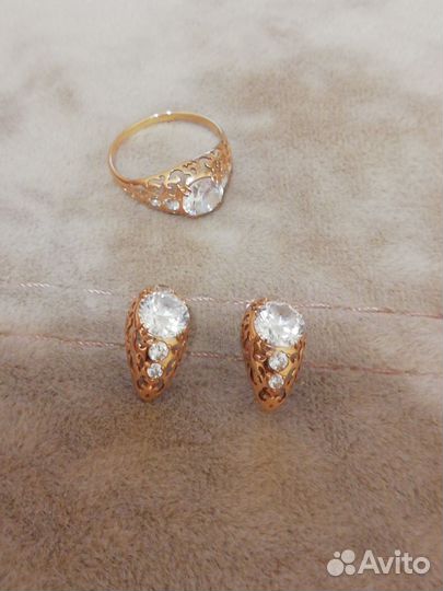 Серьги и кольцо 585пр