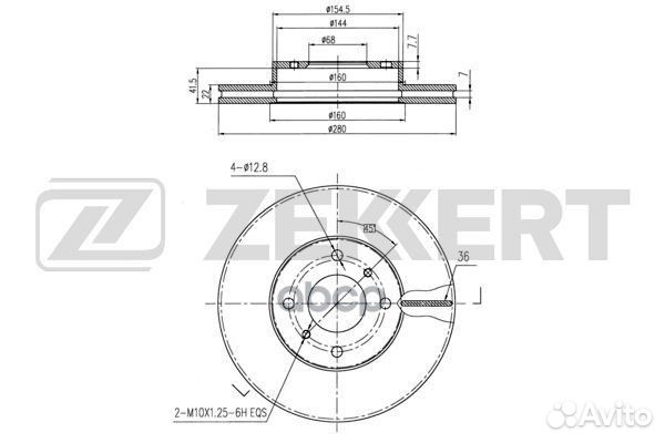 Диск торм. перед. Nissan Almera (N16) 00- Prim