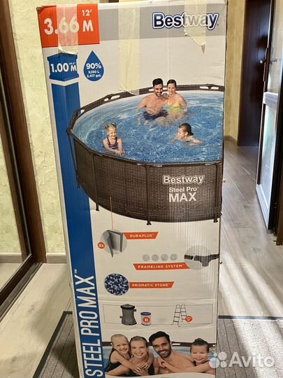 Бассейн каркасный Bestway steel pro max 3.66*1.00