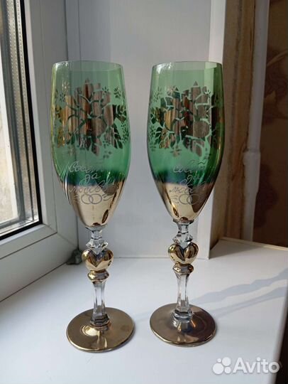 Бокалы для шампанского свадебные, цена за оба