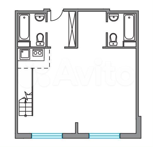Квартира-студия, 71,4 м², 6/6 эт.