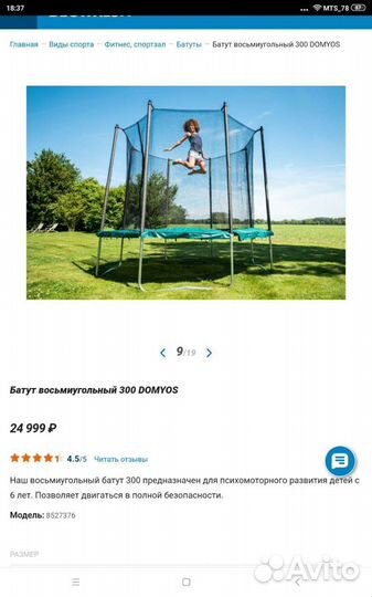 Батут 300см Премиум/Франция/Декатлон