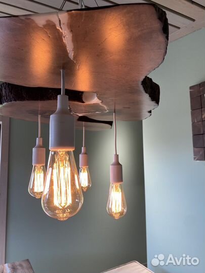 Светильник/люстра деревянная лофт массив груша