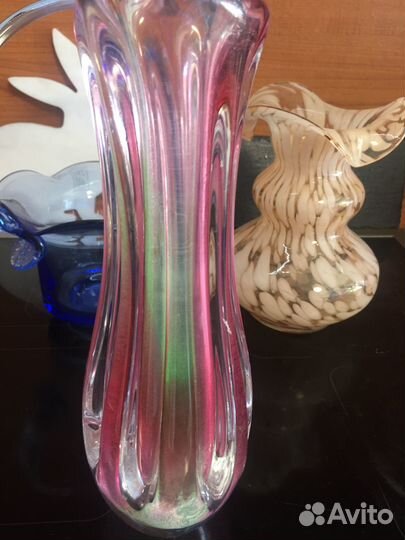 Вазы, графины Цветное стекло, СССР, хрусталь, лзхс