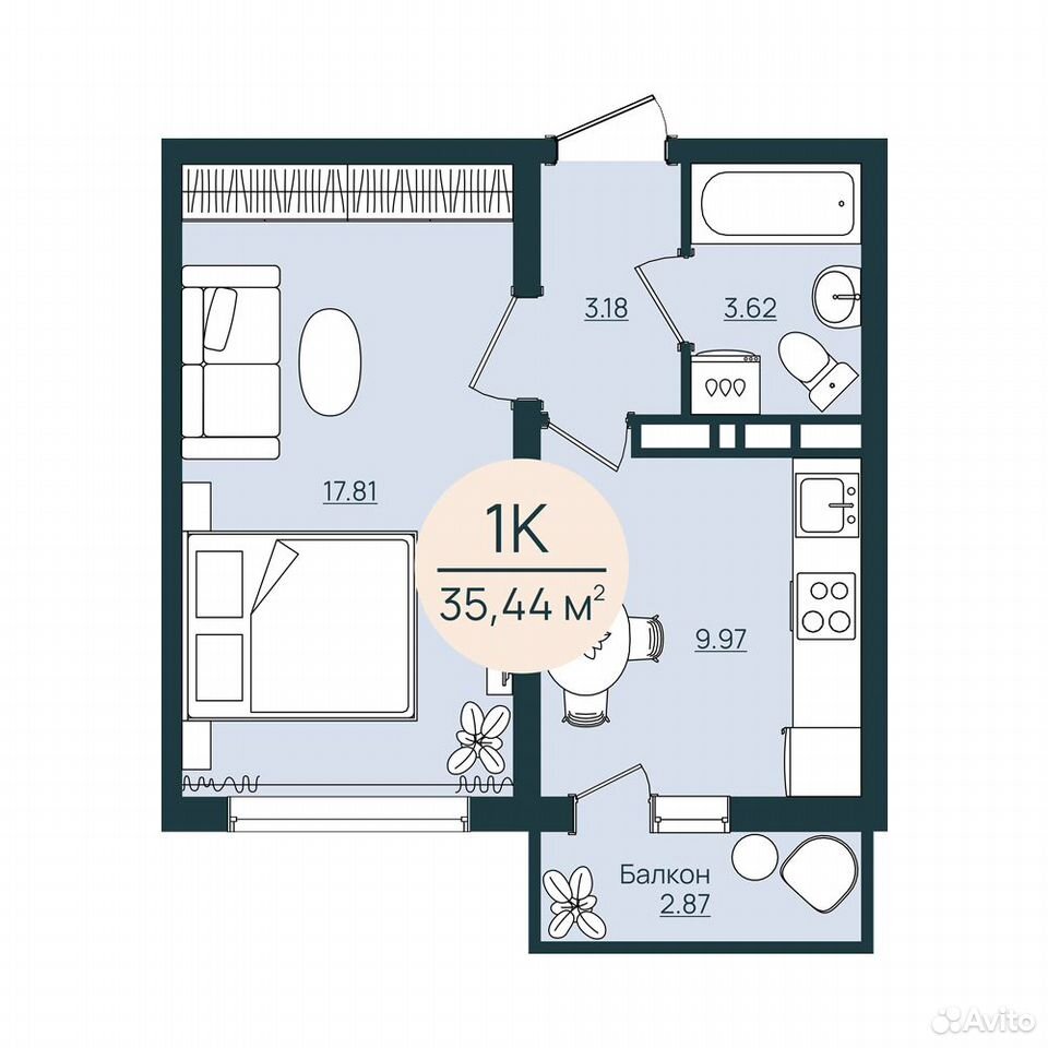 1-к. квартира, 35,4 м², 11/12 эт., Херсон
