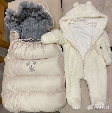 Конверт+слип зимний на выписку/в коляску р. 68