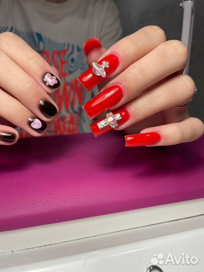 Креативное наращивание ногтей,гель лак