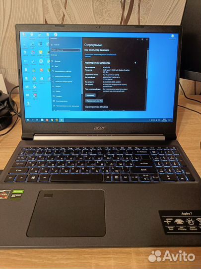 Ноутбук Acer Aspire 7 /Ryzen 5 5500U/16гб/RTX1650