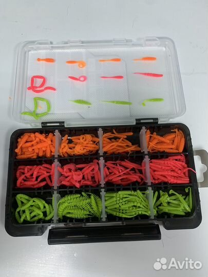 Набор силиконовых приманок (мормо) яркий