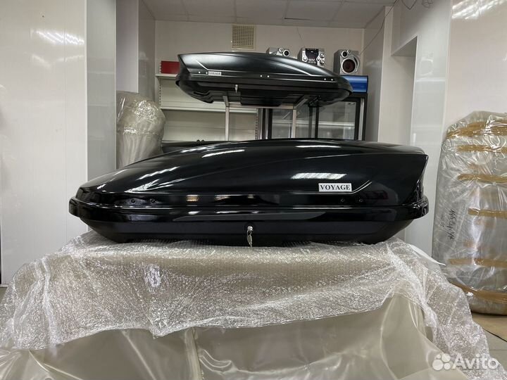 Автобокс Voyage 370л 145см Черный глянец