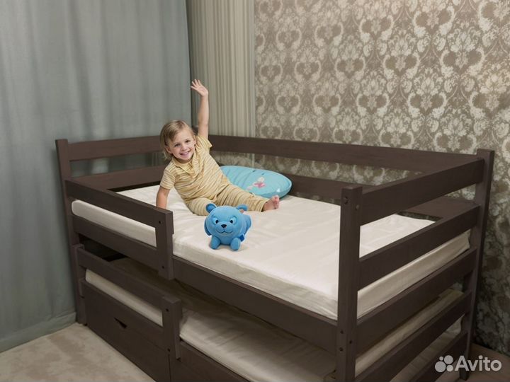 Кровать для 2-х детей из березы Венге цвет