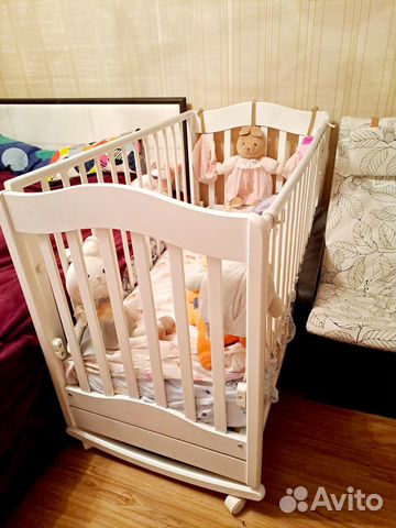 Детская кроватка-качалка Gandylyan Ванечка+Матрас