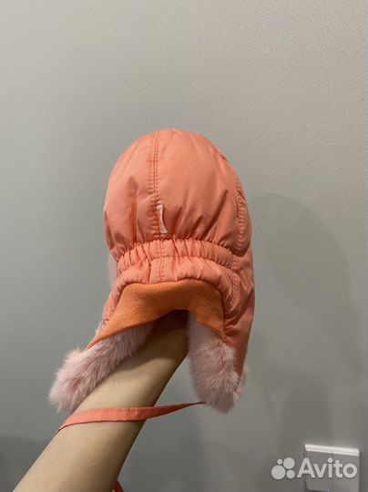 Шапка ушанка с мехом детская