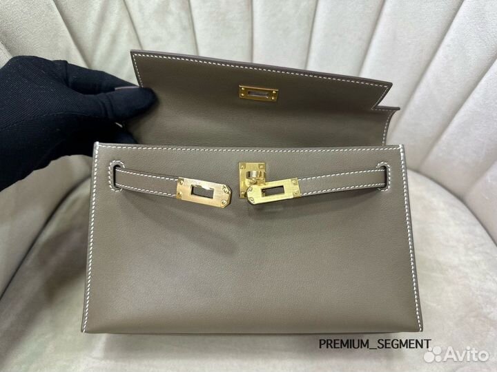 Сумка Hermes Kelly Pochette бежевая