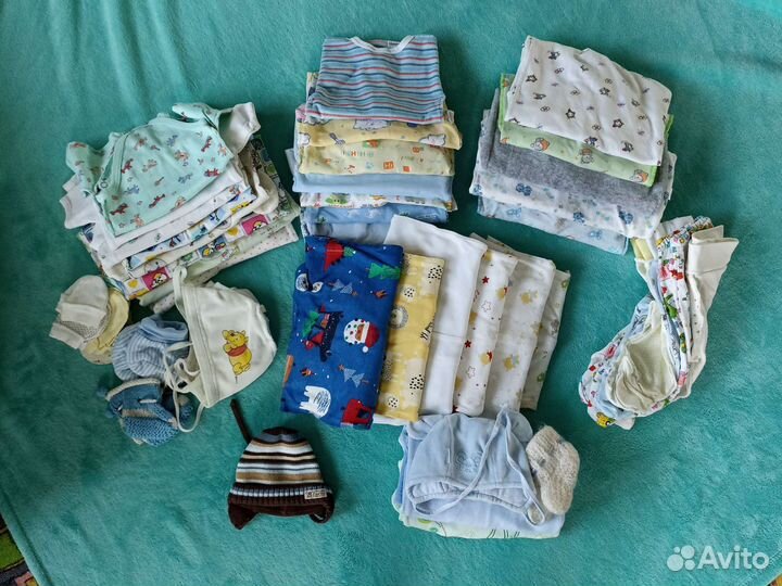Комбинезоны, боди, костюмы, ползунки 0-2 мес