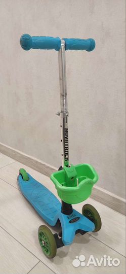 Самокат трёхколёсный с сиденьем novatrack