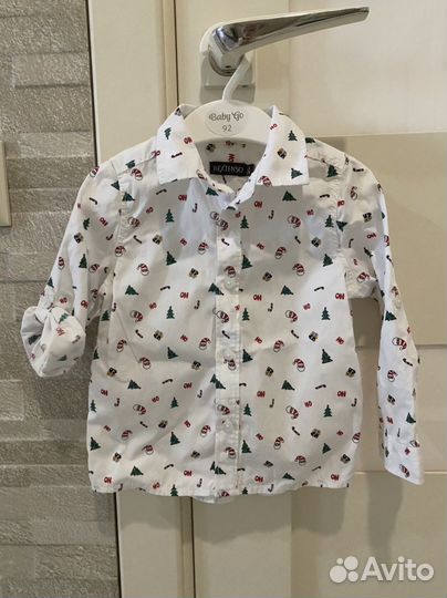 Рубашка новогодняя 86