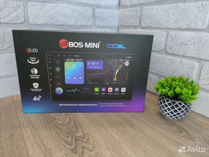 Магнитола Bos Mini CC3L Android 6/128 9' Qled, 4G