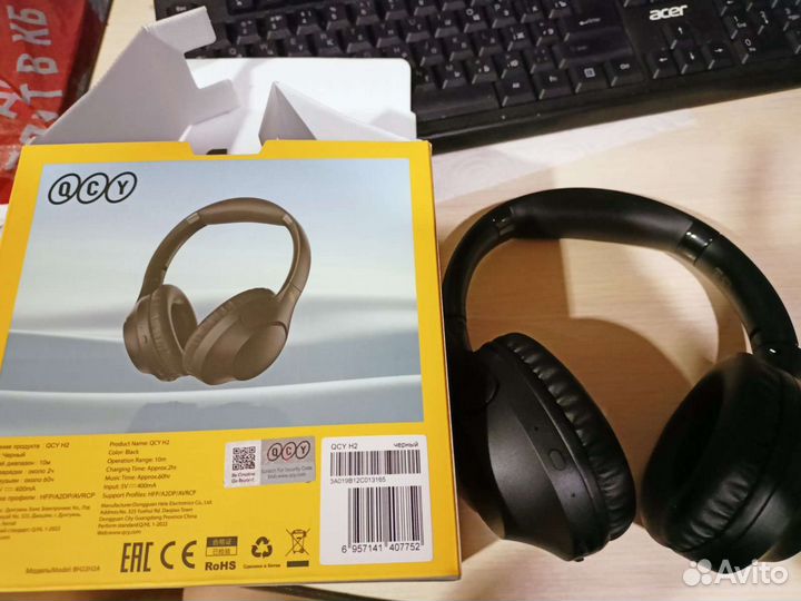 Беспроводные наушники qcy H2 новые